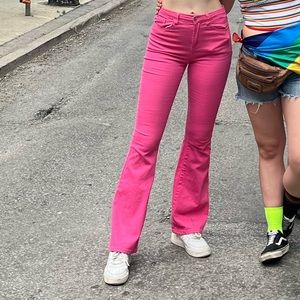 Pink Flare Leg Jeans